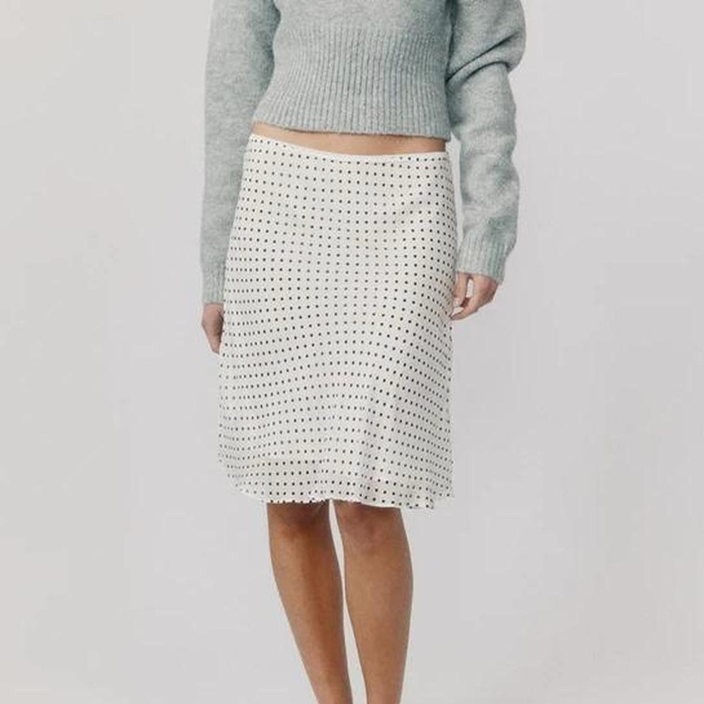 With Jean Black and White A-Line Skirt
